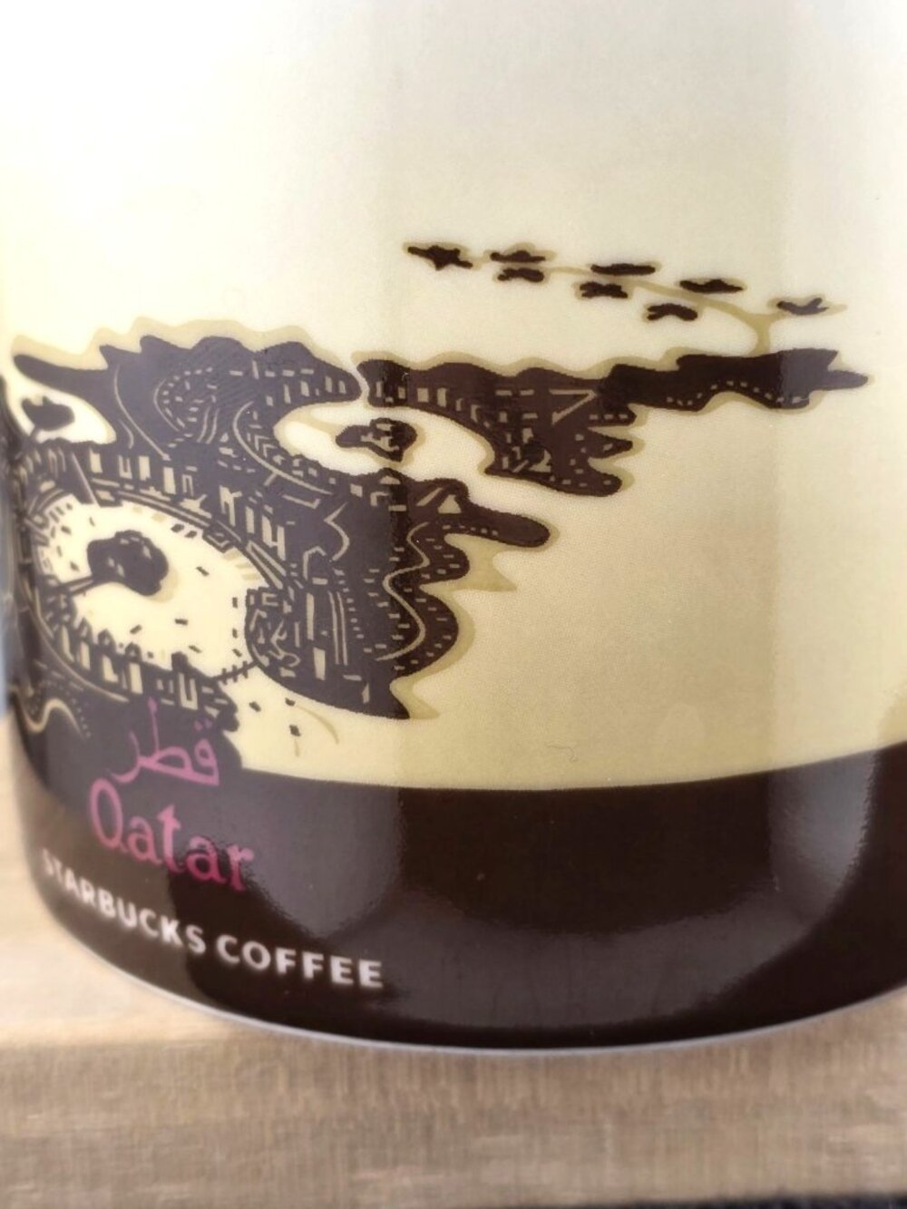 RARE 2011 Starbucks Qatar Coffee Mug Global Icon Series Beige 16 oz Collectible - Picture 9 of 16